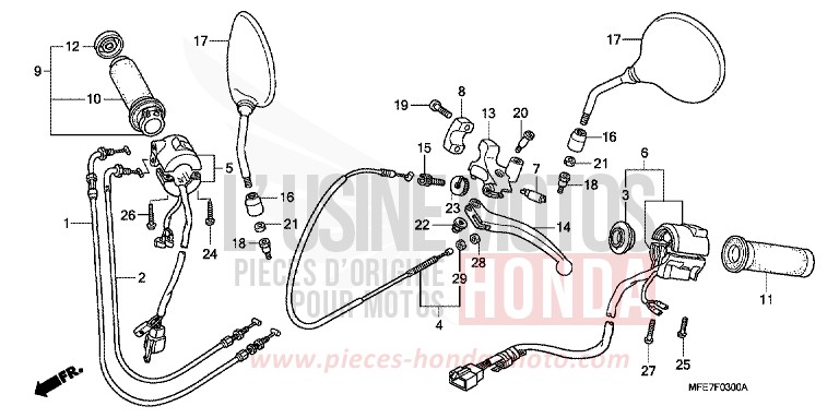 HEBELGRIFF/SCHALTER/KABEL von Shadow Aero GRAPHITE BLACK (NHB01A) von 2008